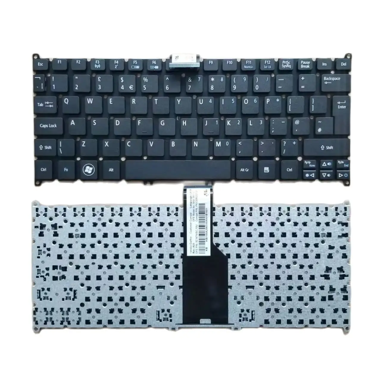 

New UK Turkish Keyboard For Acer Aspire S3 S3-391 S3-951 S5-391 One 725 726 NSK-R11SC 9Z.N7WSC.10U TR