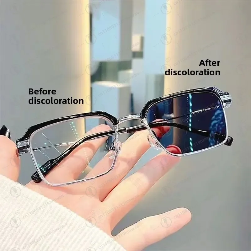 

Popular Pure Black Fashion Photo Gray Glasses Anti-blue Light Discoloration Anti-fatigue Tablet Eye Protection Computer