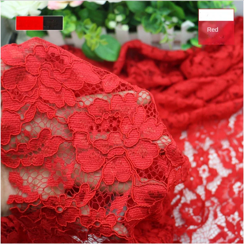 

Кружевная ткань по дворам для свадебных платьев, одежда «сделай сам», юбки, шитье, ажурный цветок, черный, белый цвет, однотонная, тонкая, мягкая сетка, лето