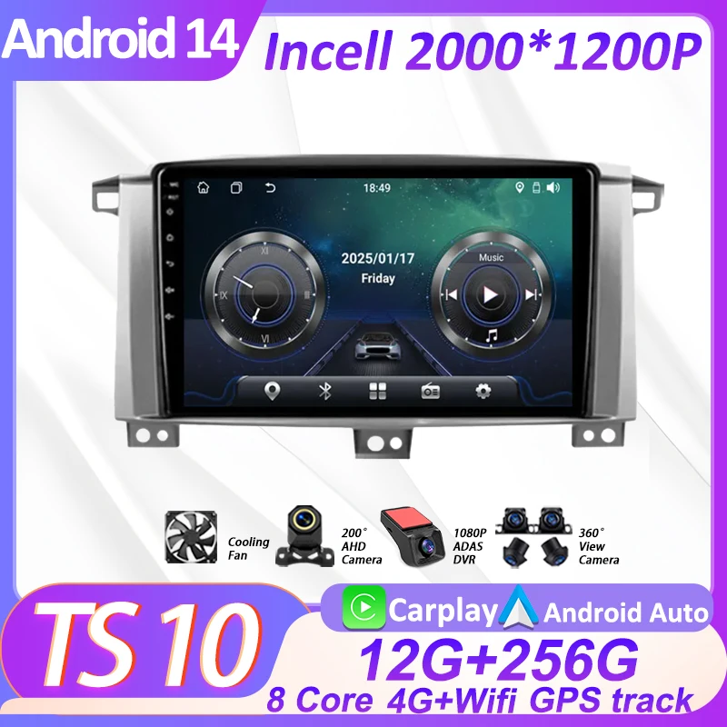 

Android Auto For Toyota Land Cruiser LC 100 For Lexus LX470 J100 2 II 2002 - 2007 Car Radio Multimedia Player Autoradio GPS RDS