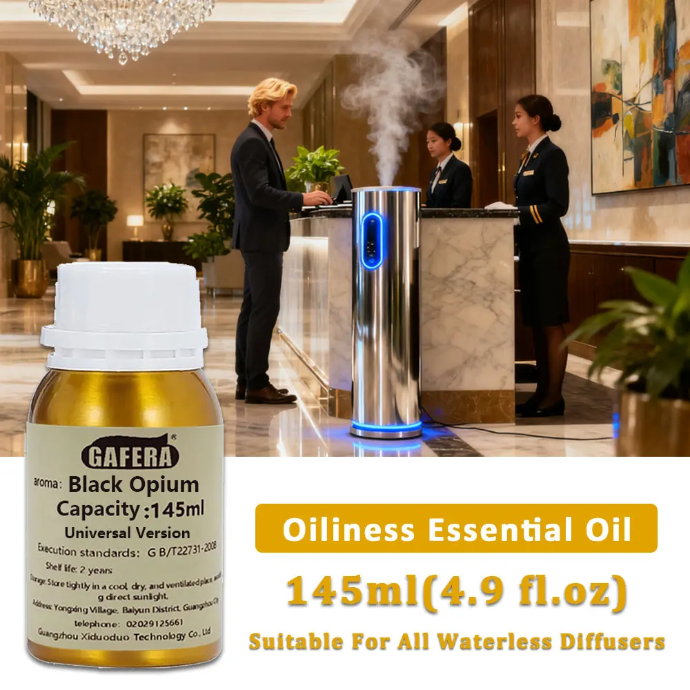 GAFERA 145ml (4.9 fl.oz) Aceite Esencial Black Opium Hilton - Para Todos los Difusores sin Agua, Aceite de Aromaterapia para Reabastecer Difusores de Aroma