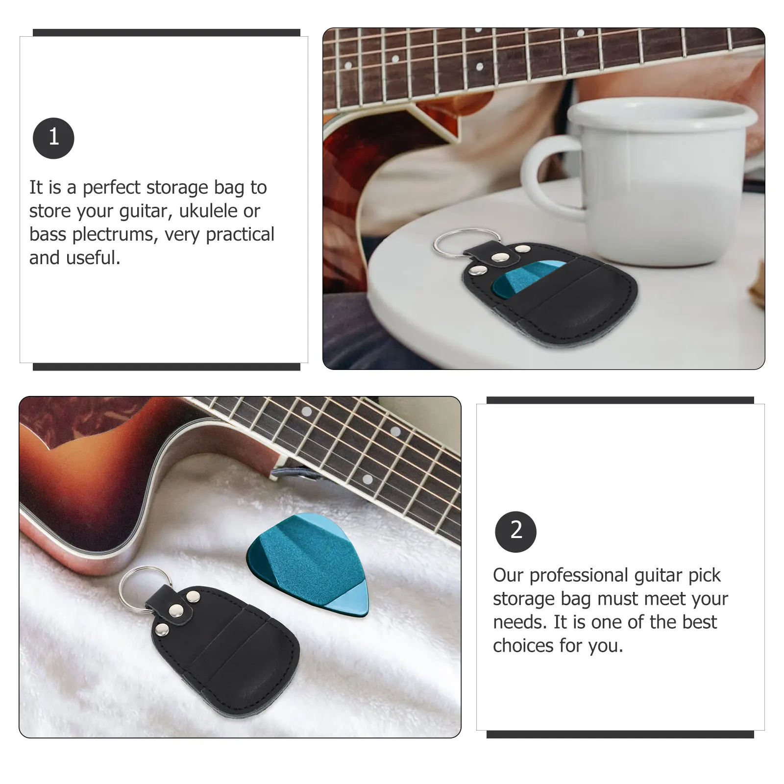 

Guitar Pick Bag Plectrum Storage ganizer Wallet Cowhide Material Protect Picks Guitar Accessory Storage Wallet Gifts