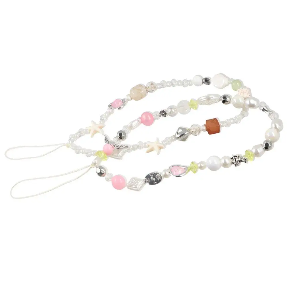 

Star Pearl Beaded Phone Chain Hanging Cord Anti-Lost Phone Strap Handmade Wrist Strap Mobile Lanyard Phone Pendant