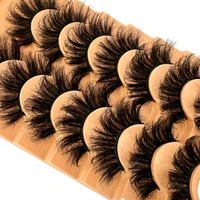 7pairs Natural Russian Strip Lashes Fluffy Mink Lashes 3D False Eyelashes Fluffy Volume Eyelashes Fake Eyelash Extension Make Up 3