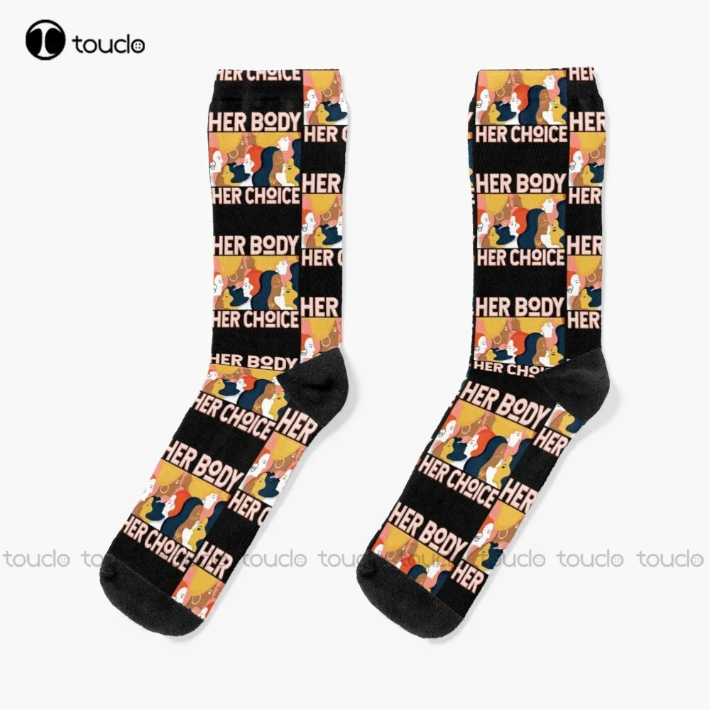 Her Body Her Choice Socks Work Socks For Men Funny Art Streetwear Colorful Cartoon Socks Christmas New Year Gift Unisex Adult