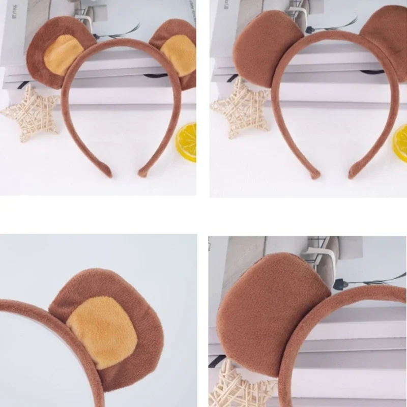 Conjunto de disfraz de oso, corbata de cola con orejas de oso, accesorios de disfraz de fantasía de animales para niños y niñas, accesorios de Cosplay de Halloween