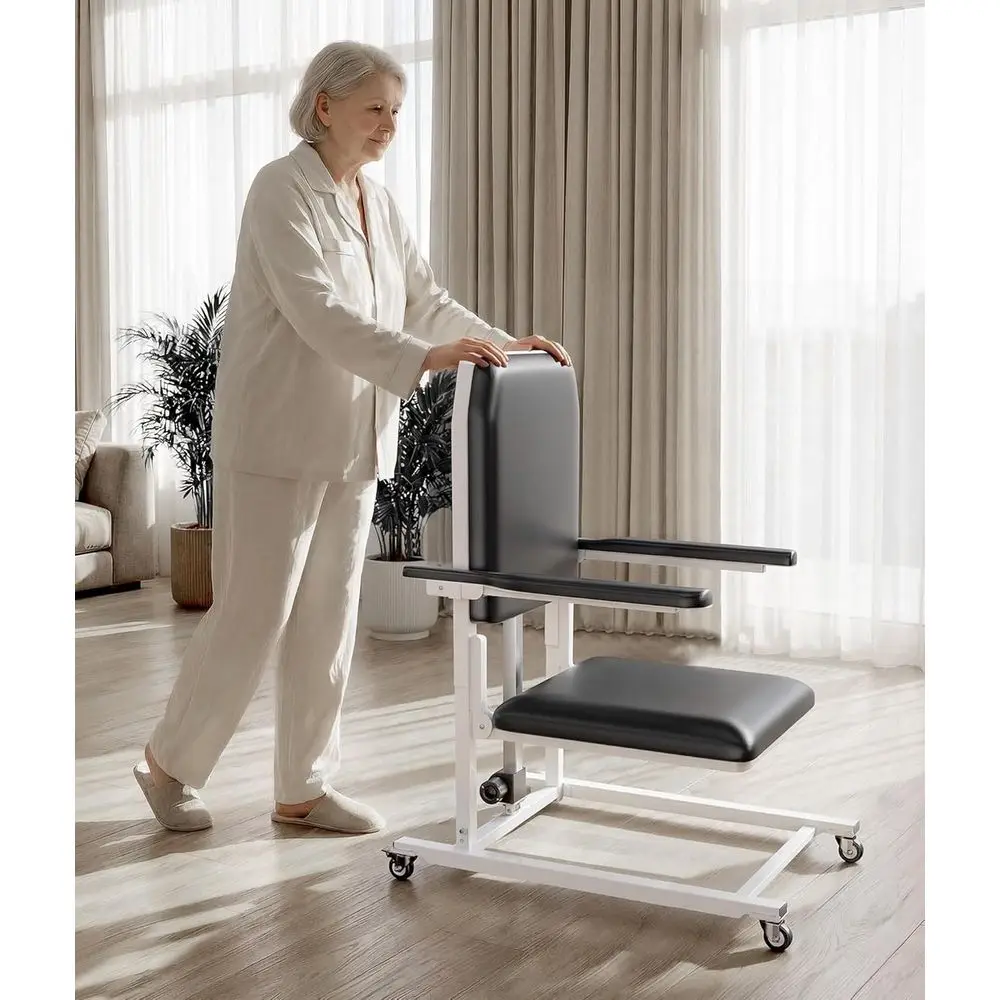

4-Wheel Electric Chair with PU Cushion, Easy Lift for Elderly, 573 lbs, Safety Belts, Ideal for Home and Care Facilities