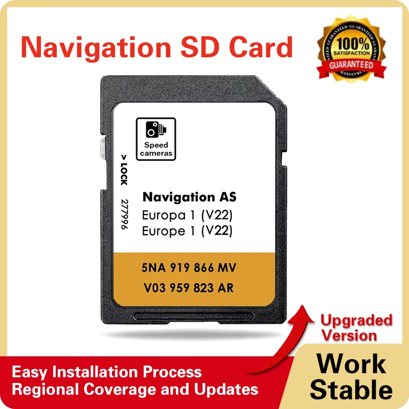 

32GB SD Card AS Navigation V22 for VW Sharan from 2015 Discover Media GPS 2025 Maps Europe Navi Tiguan Transporter Car