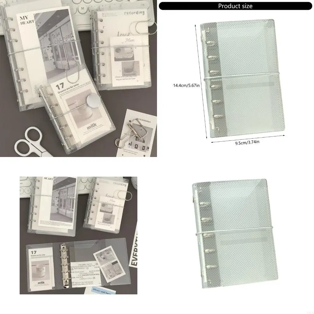 

Y5LB Notebook Cover Three Fold Binders Cover Easy to Use Clear Binders Folder