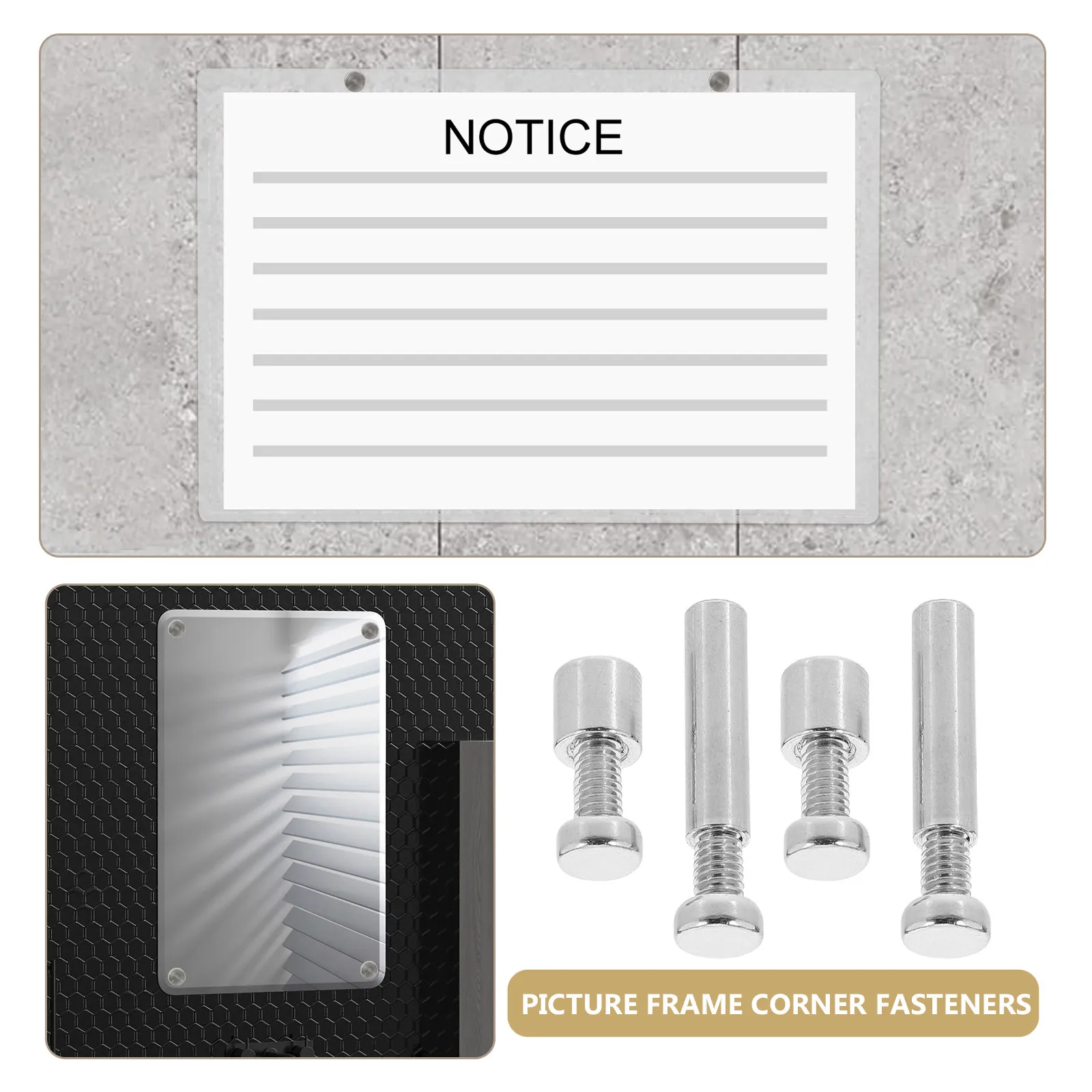 6Set Heavy-Duty Picture Frame Hardware Set Flat Metal Brackets Photo Frame Backing Clips Secure Fastening for Wood Glass Frames