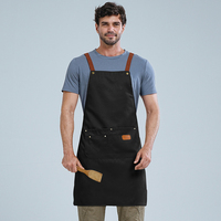 Kitchen apron Waterproof cross adjustable webbing Restaurant bar Barbershop work apron