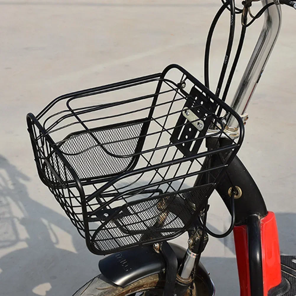 Electric Bicycle Basket Replacement Front Basket For Scooters E-Bike Storage Metal Frame 33X23X24cm Put Books Foods & Backpacks