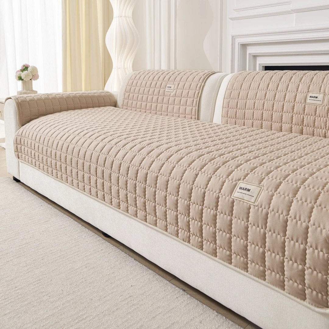 Einfacher, gesteppter, rutschfester Sofabezug, Möbelschutz für Schlafzimmer, Büro, Wohnzimmer, Heimdekoration