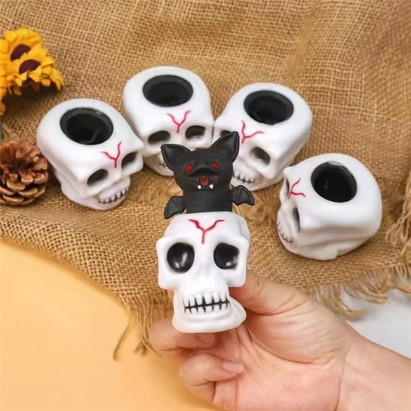 Halloween Squeeze Pop‑Up Decompression Squishy Toy Pumpkin Skull Stress Vent Fidget Toy for Autism ADHD Anxiety Relief Relax