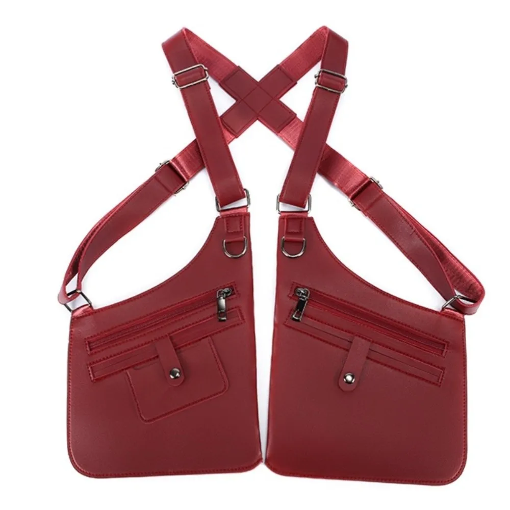

Adjustable Shoulder Straps Men's Armpit Shoulder Bag Multi-Pocket Design Waterproof Faux Leather Hidden Crossbody Travel Bag