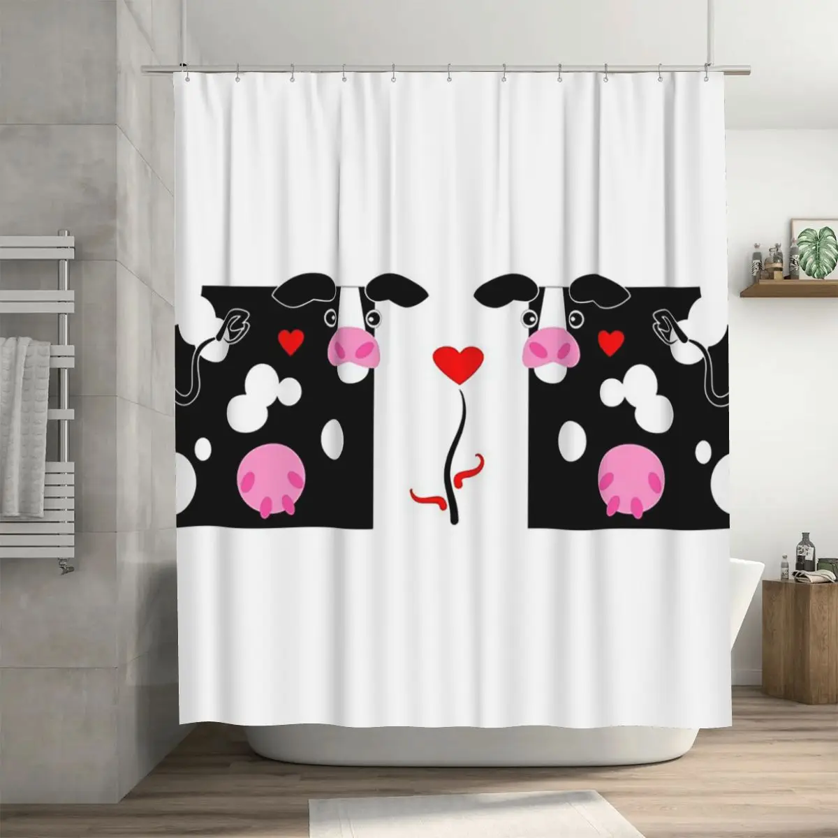 

Mooh! Shower Curtain Bathroom Polyester Waterproof Bath Curtains with Hooks