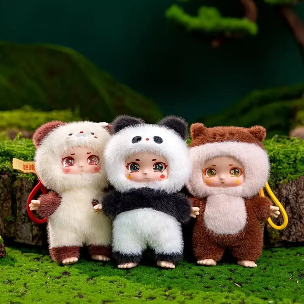 

Vinyl Face Animal Plush Toy Anime Figure Fluffy Vinyl Doll Plush Keychain Scarf Animal PP Cotton Action Figure Plush Toy Keyring