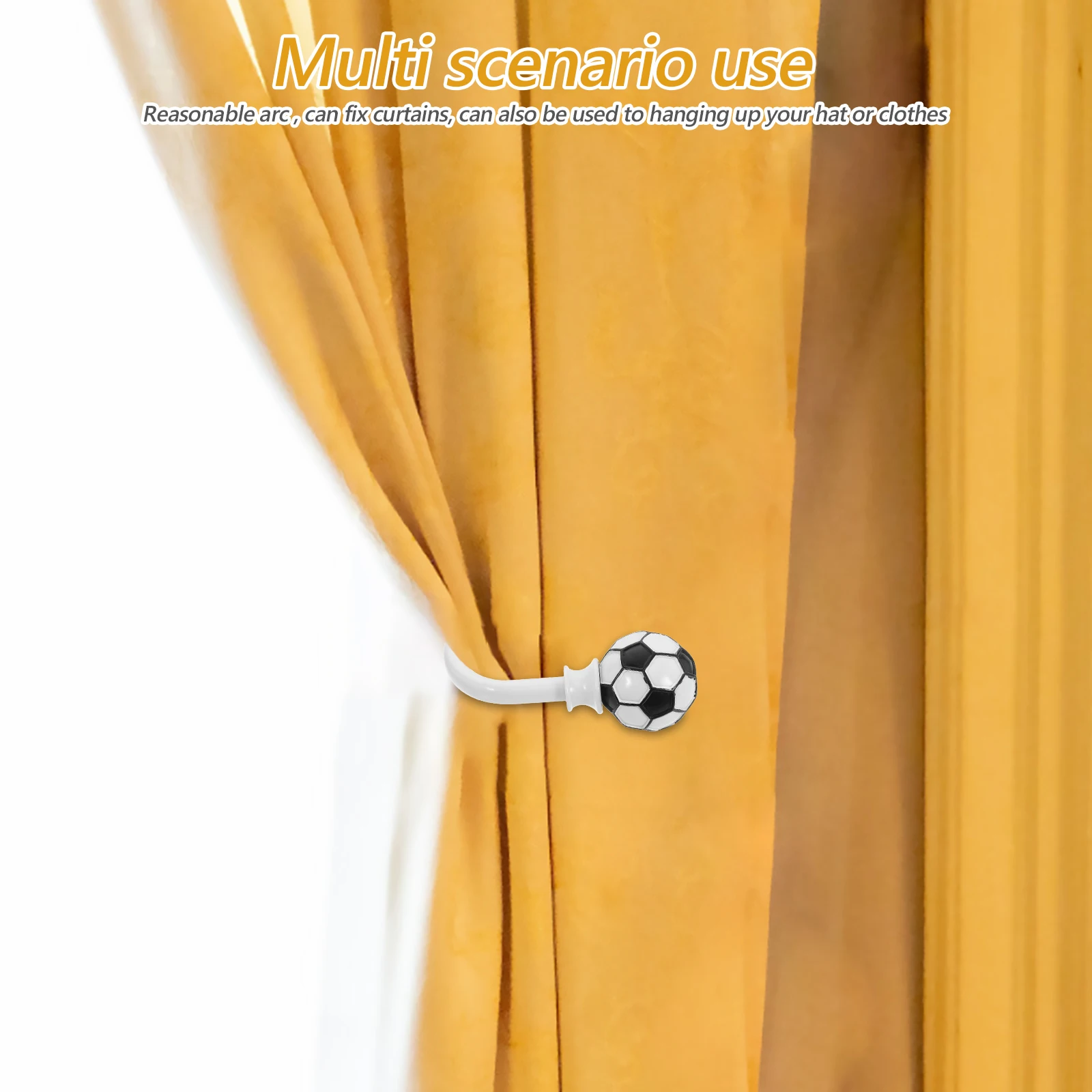 رباط ستائر لكرة القدم على الحائط بتصميم على شكل حرف U من مادة الراتنج المعدنية للغرف الكلاسيكية الحديثة وحامل الستائر الوظيفي #3