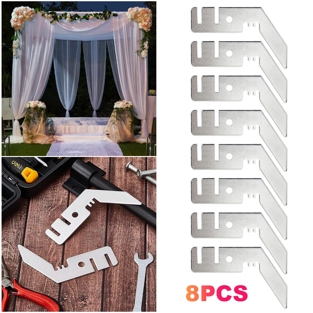 Cintre de cantonnière de mariage, crochets de support de toile de fond, décoration de fête, tuyau commercial, kit de toile de fond de drapé, 3 ", 4 pièces, 8 pièces