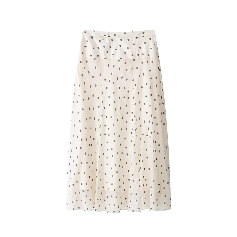 Women's Skirt 2026 Summer New Style Beige Polka Dot Loose Simple Skirt Casual Fashion Vacation Style