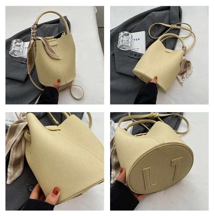 2023 Trendy High Quality PU Women\'s Bucket Bag New Elegant Versatile Handbag Purse Casual Travel Crossbody Shoulder Bag