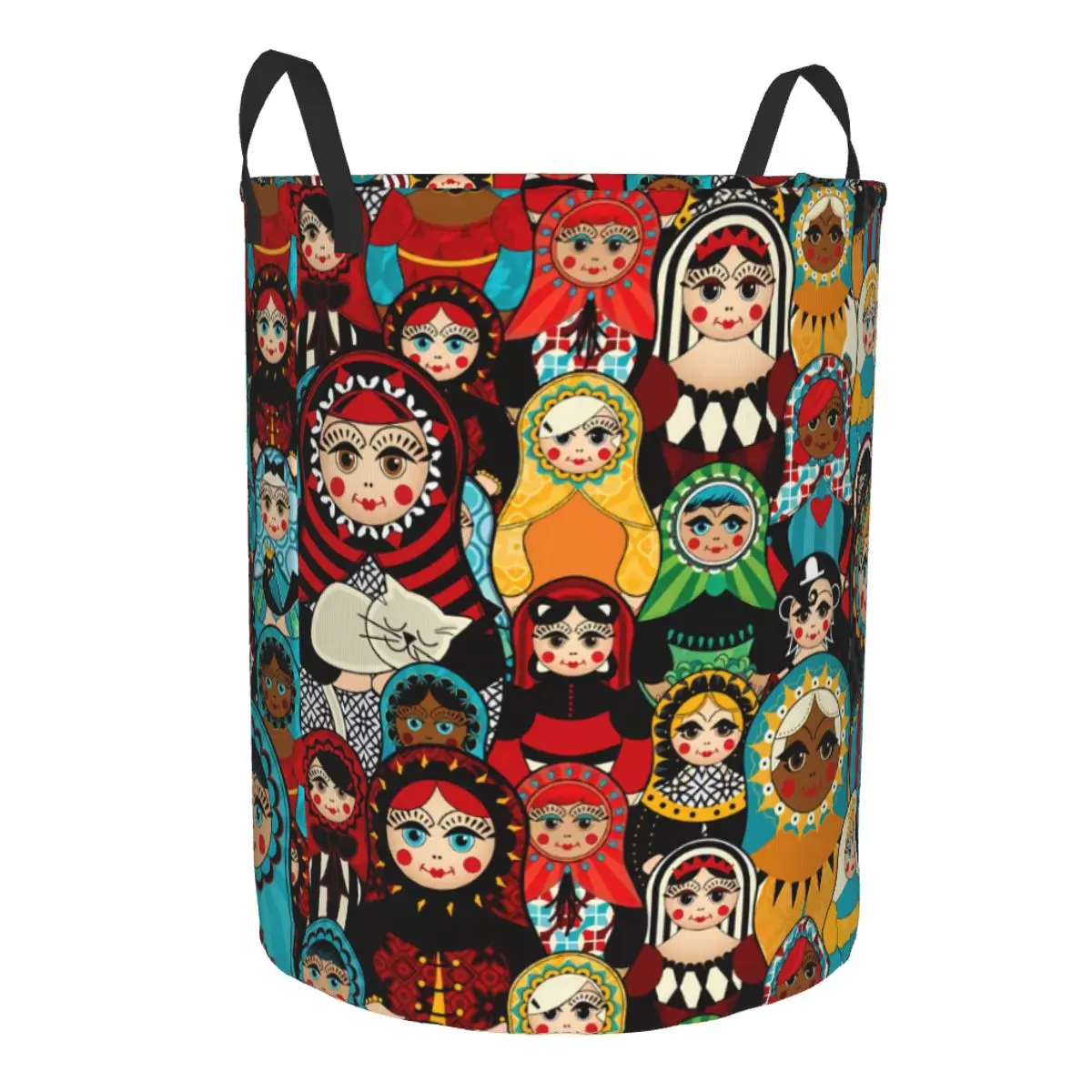 Russian Babushka Matryoshka Doll Laundry Basket Collapsible Baby Hamper for Nursery Toys Organizer Storage Bins