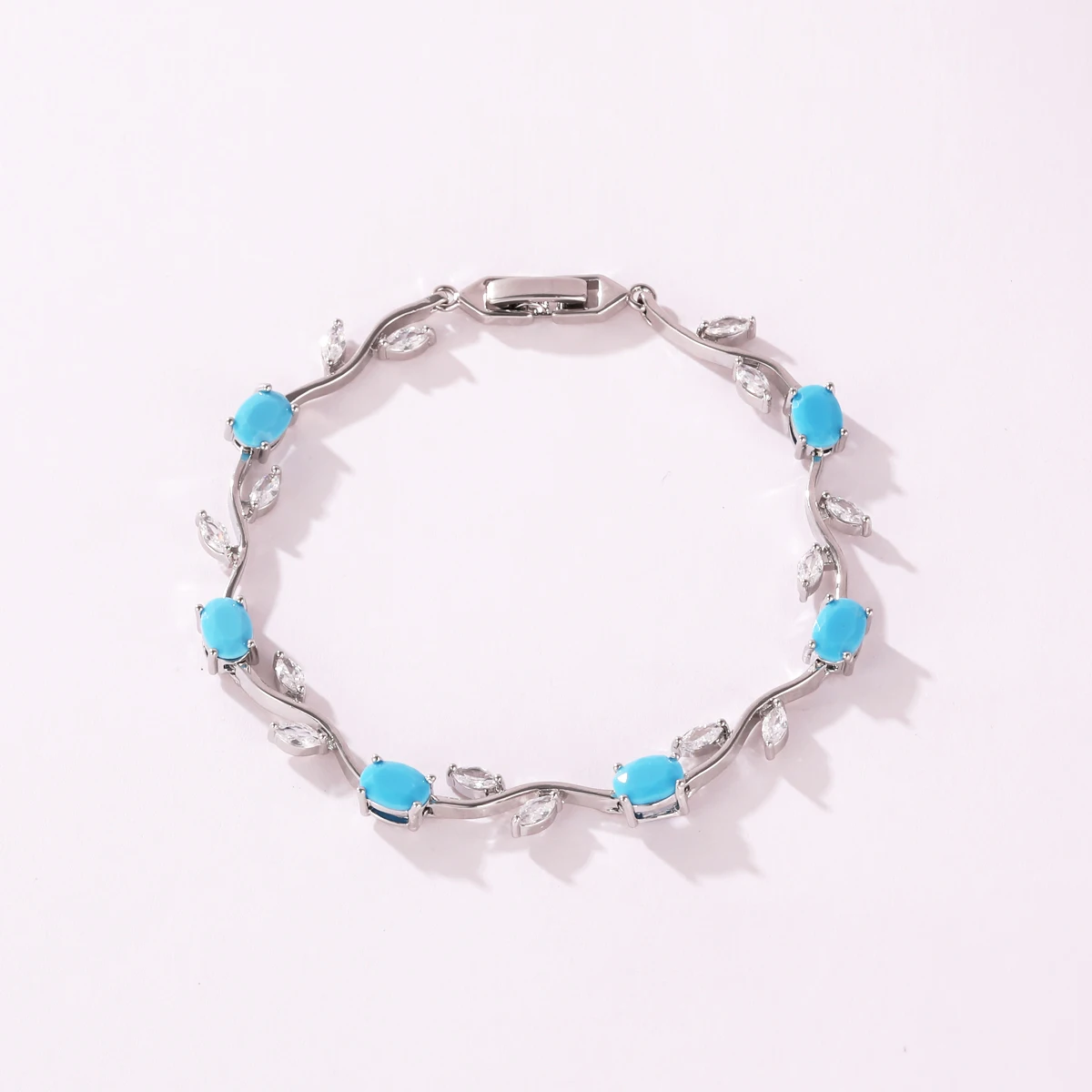 Tulpenrosa Zirkonia-Handgelenkskette mit Rankenblumen, süßes und romantisches Metallarmband für Damen, Schmuck, Hochzeitsgeschenk
