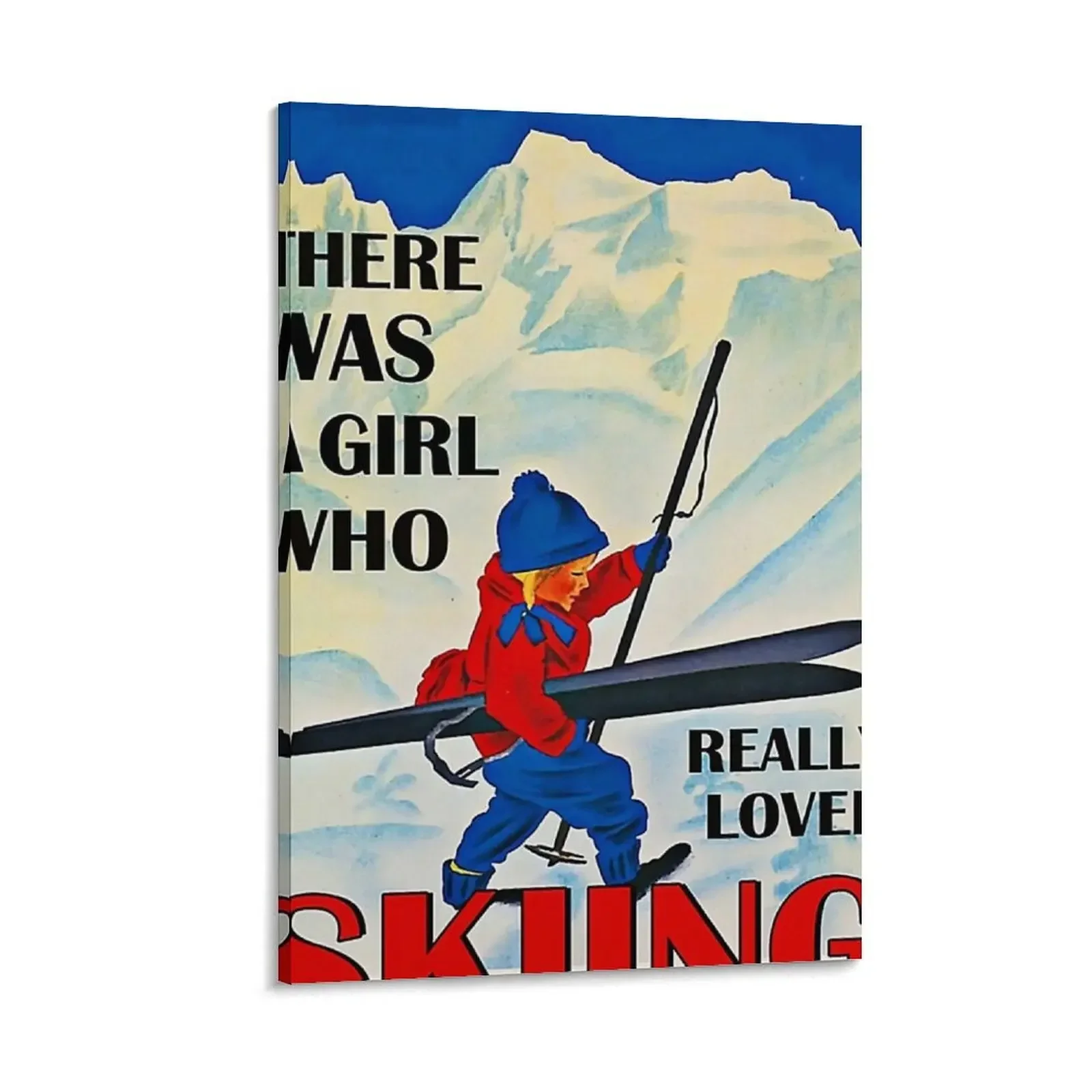 

Personalized Once upon a time there was a girl who really loved skiing Canvas Painting ornaments for home