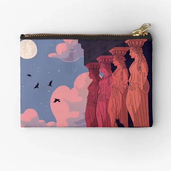 Caryatids At Dusk-bolsas con cremallera para mujer, calcetines puros pequeños, almacenamiento de cosméticos, bolsa de monedas de embalaje, ropa interior, bragas de dinero