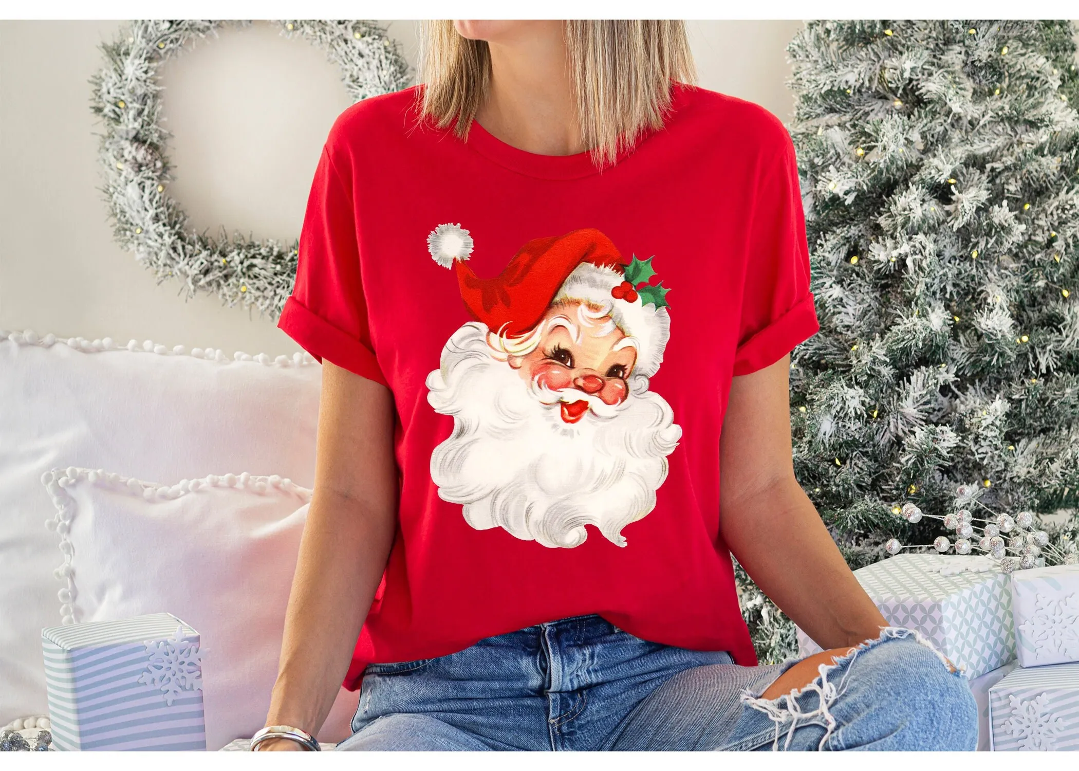 

Футболка Санта-Клауса, рождественский свитер, семейная женская футболка