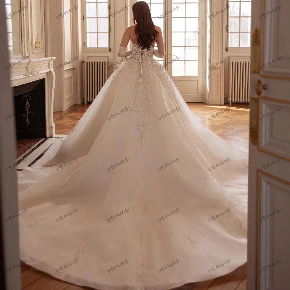 Exquisite Wedding Dresses A Line Tulle Tiered Bridal Gowns Beading Appliques Sleeveless Pretty Vestidos De Novia Customized 2026