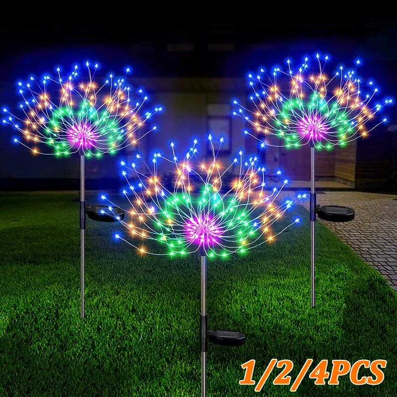 

Solar Garden Lights Outdoor 90LED Solar Firework Lights Waterproof Pathway Decor Lamp For Patio Flowerbed Yard Walkway