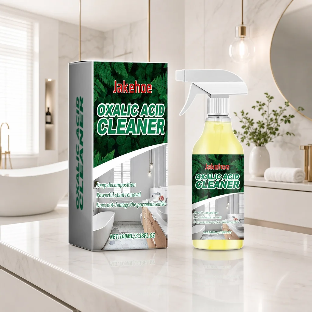 Oxalic Acid Bathroom Cleaner Spray - 3.38 fl oz (100 ml), Fast-Acting Urine & Grime Stain Remover, Porcelain-Safe Deep-Decomposition Descaler for Toilet Bowls, Tubs & Tiles