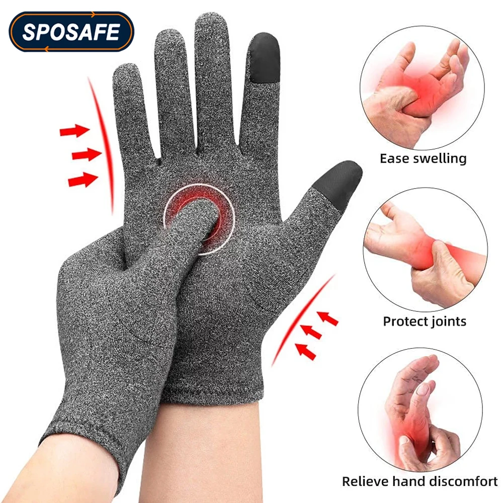 1Pair Full Finger Arthritis Gloves Compression Gloves for Women Men Hands, Finger Joint, Relieve Pain, Rheumatoid,Osteoarthritis