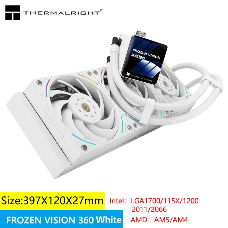 Thermalright Frozen Vision 360 One -in -one Water Cold Radiator/2.88 LCD Screen/Support Custom Image/Video/Animation