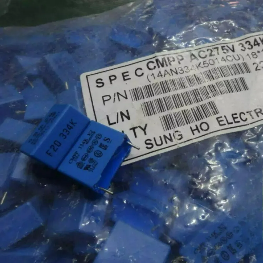 10pcs/lot SUNG HO 0.33uf 275VAC 330nf u33 334 K Brand New 15mm Film Capacitor (Thickness: 8mm) CMPPAC275V334K