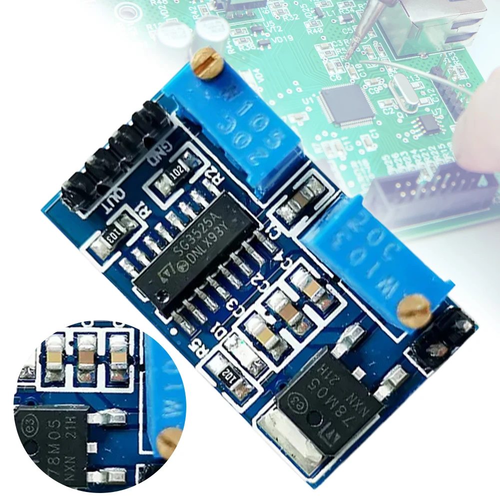 SG3525 PWM 컨트롤러 모듈 조정 가능한 주파수 200HZ-100KHZ PWM 레귤레이터 모듈 DIY 전자용 8V-12V 전원 표시기