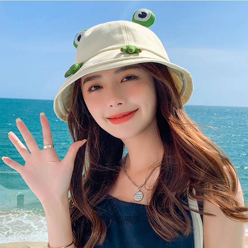 Child-Parents Frog Bucket Hat For Women Summer Autumn Plain Female Panama Outdoor Hiking Beach Fishing Sunscreen Woman Bob Caps