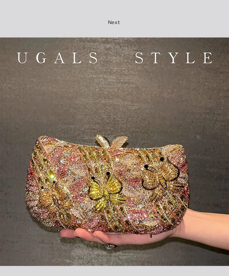 Luxury Designer Glitter Clutch Purse Wedding Party Women Banquet Bag Fashion Handbag Crystal Rhinestones Diamond Evening Bag