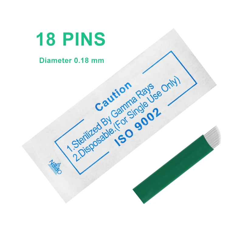 10/50/100 PCS 0.18 Mm 16 Pin Microblading Needles Blades Lamina Agulha Sobrancelha Tebori Microblading 16 Pontas Flex Brow Tatoo
