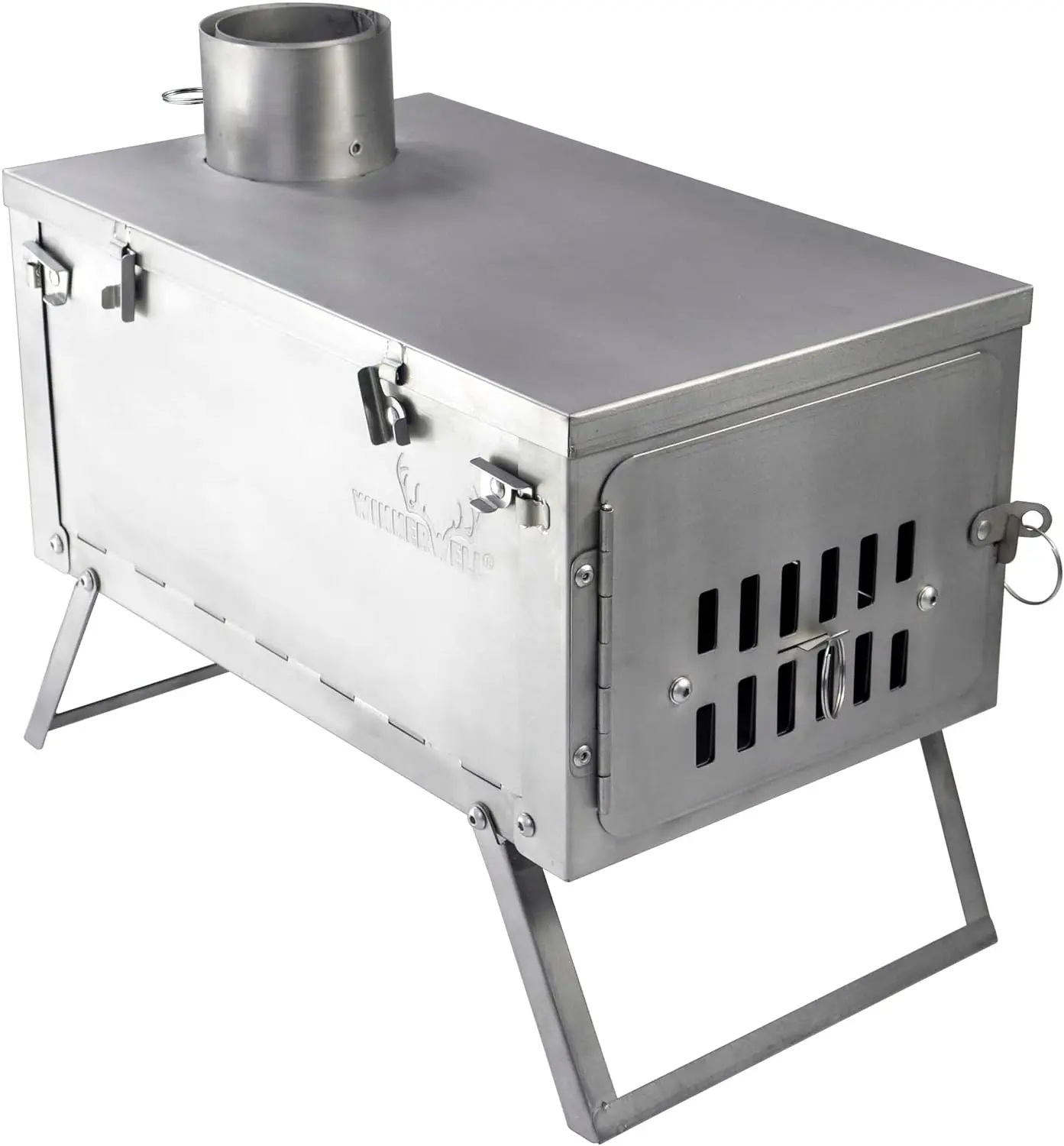 

Титановая палаточная печь Winnerwell Fastfold | Сверхлегкая 4-фунтовая титановая дровяная печь для палаток и укрытий | В комплект входит дымн