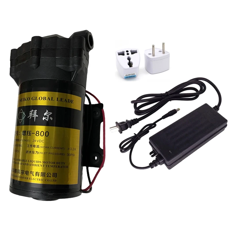 800Gpd Self Suction Diaphragm Booster Pump 24V or Power Adapter Supply for Ro Reverse Osmosis System Water Purifier Booster Pump