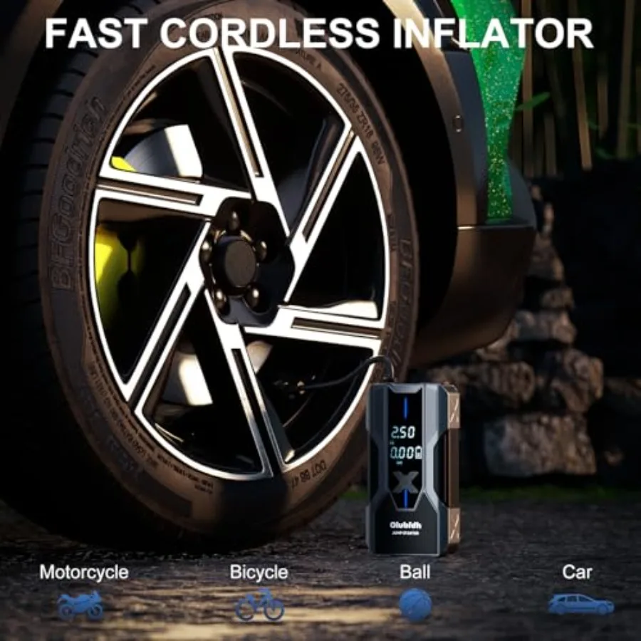 سيارة الانتقال كاتب مع ضاغط الهواء 26800 مللي أمبير بطارية معززة حزمة و 150PSI منفاخ الإطارات للسيارات SUV شاحنة 4000A الذروة 12 فولت J