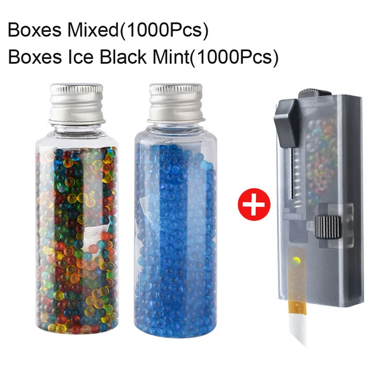 2000PCS DIY Menthol Fruit tastes Cigarette Explosion Beads With Handy Pusher Box Smoke Filters flavor Bead Balls Smoking Tools