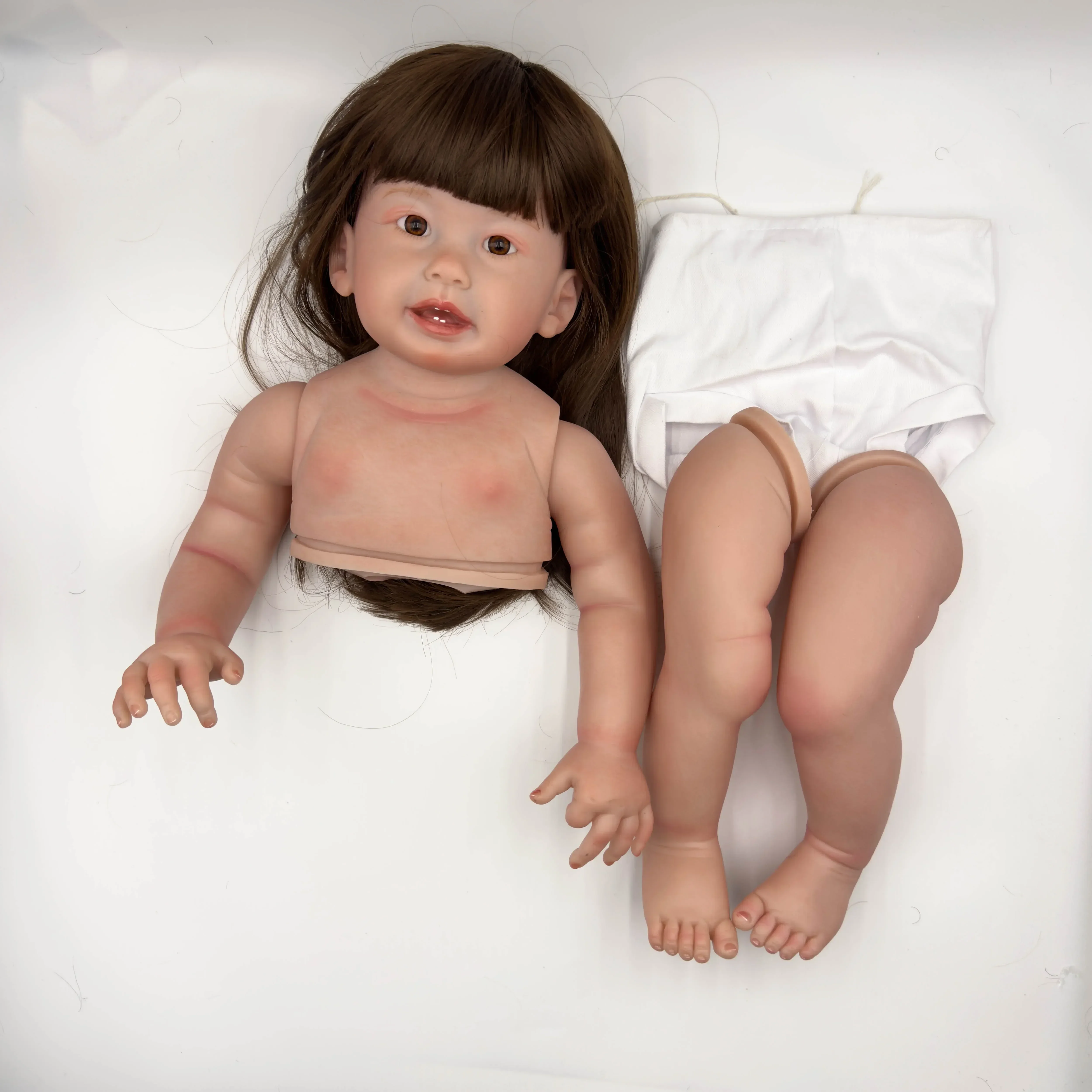 Kit di pelle realistica Teegan da 28 pollici già dipinta Bambola Reborn Bambino Kit di dimensioni 6 mesi Bambola molto realistica DYI Giocattoli