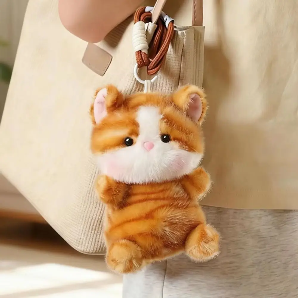 Kawaii 15cm Cat Keychain Soft Fluffy Cat Stuffed Keychain Super Soft 4 Color Designs Kitten Pendant Bag Pendant