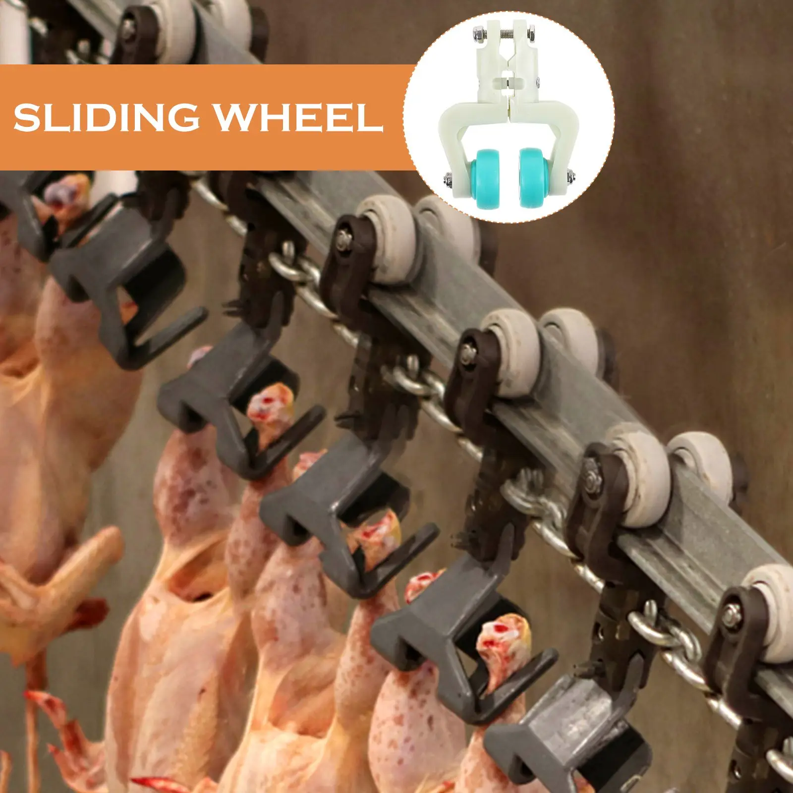 Poultry Pulley Wheels for Hanging Single Hole Design Durable Nylon Material Suitable Slaughterhouse Assembly Line Enhancing