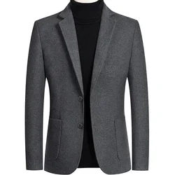 New Spring Men Cashmere Blazers Suits Jackets Business Casual Wool Suit Coats Quality Male Slim Fit Blazers Jackets Coats 4XL