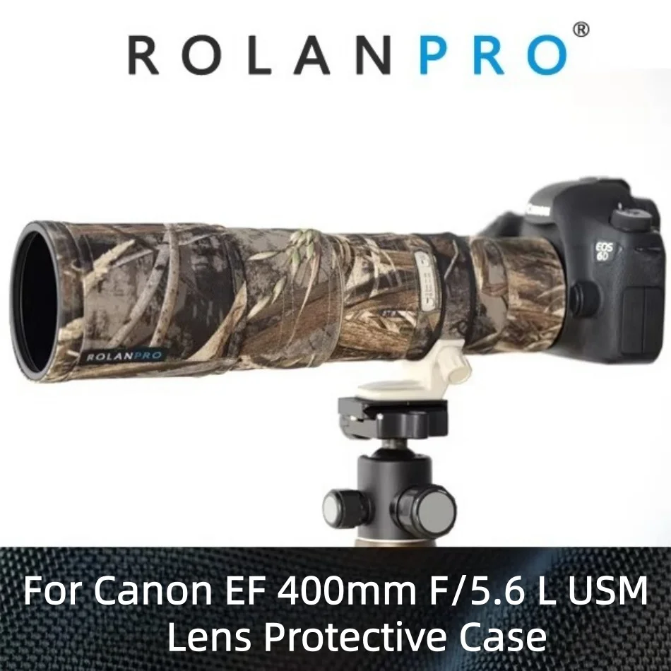 

Водонепроницаемый камуфляжный чехол ROLANPRO для объектива Canon EF 400mm F/5.6 L USM, защитный чехол-футляр для объектива, сумка для DSLR-камеры