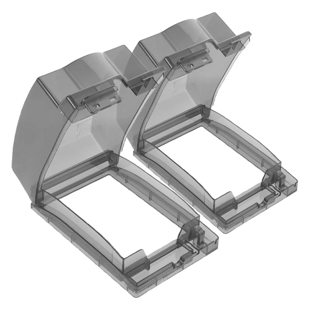 

2pcs Waterproof Socket Cover Black 86 Type Outdoor Electrical Box Flip Up Power Outlet Protective Case Weatherproof Rain Cover